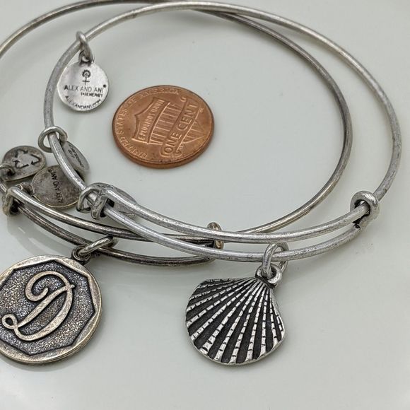 Alex and Ani Rafaleian Silver Seashell D Bracelet - Picture 3 of 8